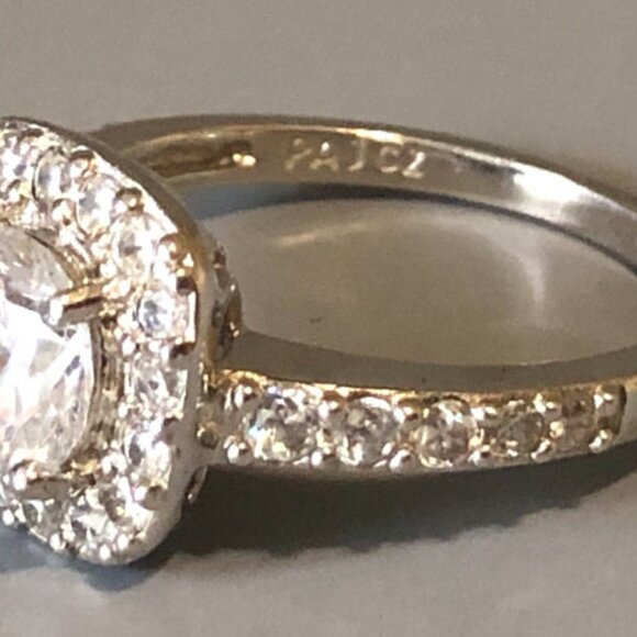 Sterling Silver PAJ CZ Cushion Cut Engagement Ring - Picture 3 of 4